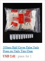 500pcs Half Cover False Nails Press on Nails Tips Clear Acrylic Nails 10 Sizes   for Nail Salons and DIY Nail Art A-08