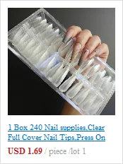 500pcs Half Cover False Nails Press on Nails Tips Clear Acrylic Nails 10 Sizes   for Nail Salons and DIY Nail Art A-08