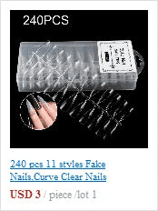 500pcs Half Cover False Nails Press on Nails Tips Clear Acrylic Nails 10 Sizes   for Nail Salons and DIY Nail Art A-08