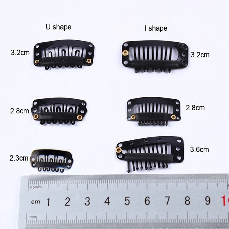 50pcs 2.3cm-3.6cm Black Brown Color Wig Clips Snap Clip For Hair Extension Wig Weft Wig PP Hairpins Large Clips Styling Tools - PST PS Tradings