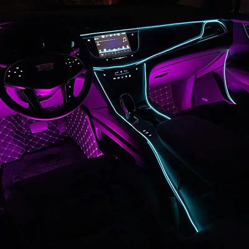 5m Car Interior Accessories Atmosphere Lamp EL Cold Light Line With USB DIY Decorative Dashboard Console Auto LED Ambient Lights - PST PS Tradings