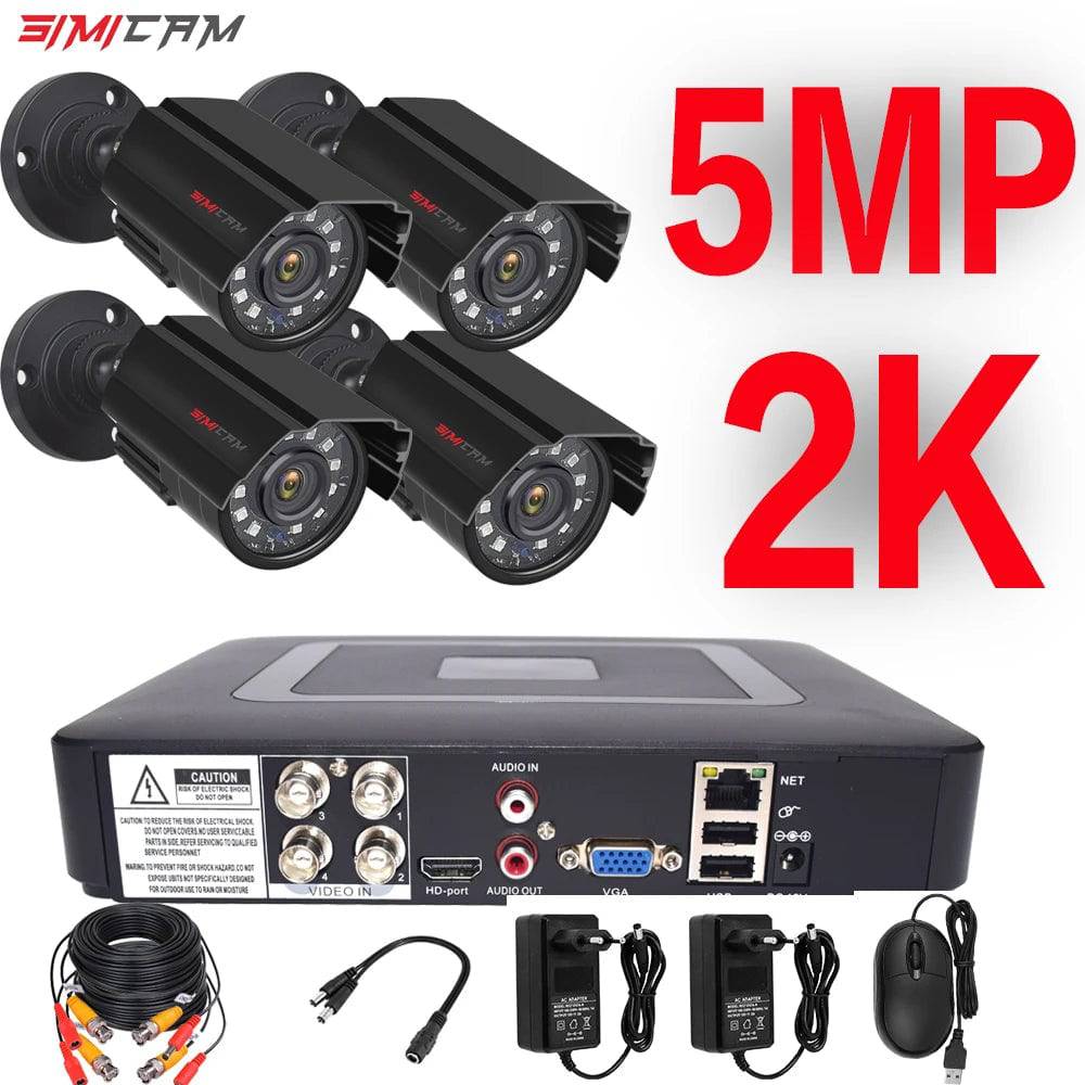 5MP camera Video Surveillance System 4CH AHD DVR Kit 2/4PCS 5.0MP HD Indoor Outdoor CCTV Camera P2P video Security  System Set - Property & Safety Tradings