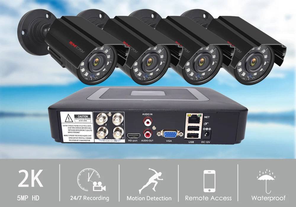 5MP camera Video Surveillance System 4CH AHD DVR Kit 2/4PCS 5.0MP HD Indoor Outdoor CCTV Camera P2P video Security  System Set - Property & Safety Tradings