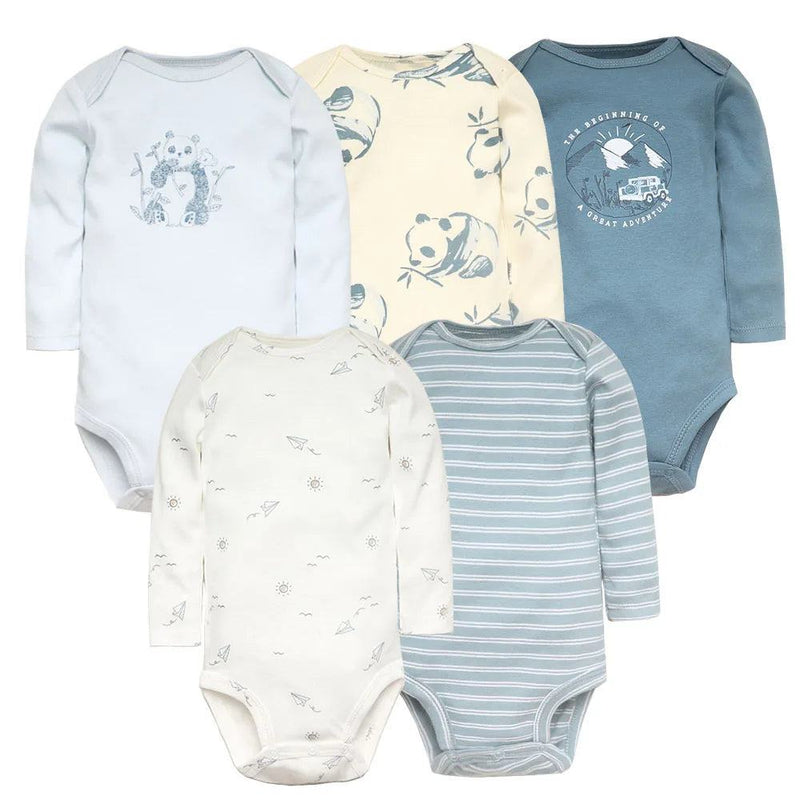 5PCS/LOT Cotton Baby Bodysuits Unisex Infant Jumpsuit Fashion Baby Boys Girls Clothes Long Sleeve Newborn Baby Clothing Set - PST PS Tradings