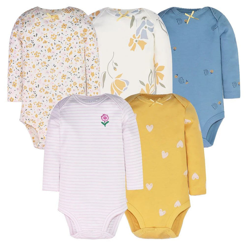 5PCS/LOT Cotton Baby Bodysuits Unisex Infant Jumpsuit Fashion Baby Boys Girls Clothes Long Sleeve Newborn Baby Clothing Set - PST PS Tradings