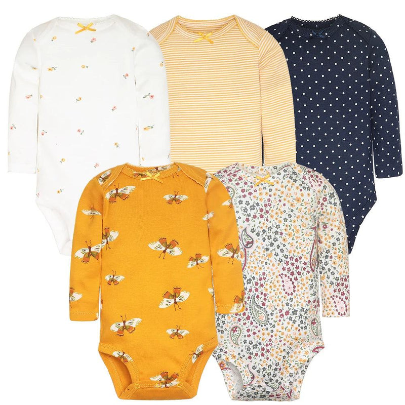 5PCS/LOT Cotton Baby Bodysuits Unisex Infant Jumpsuit Fashion Baby Boys Girls Clothes Long Sleeve Newborn Baby Clothing Set - PST PS Tradings