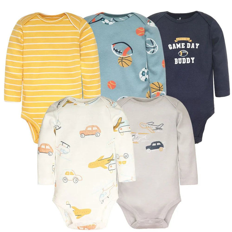 5PCS/LOT Cotton Baby Bodysuits Unisex Infant Jumpsuit Fashion Baby Boys Girls Clothes Long Sleeve Newborn Baby Clothing Set - PST PS Tradings