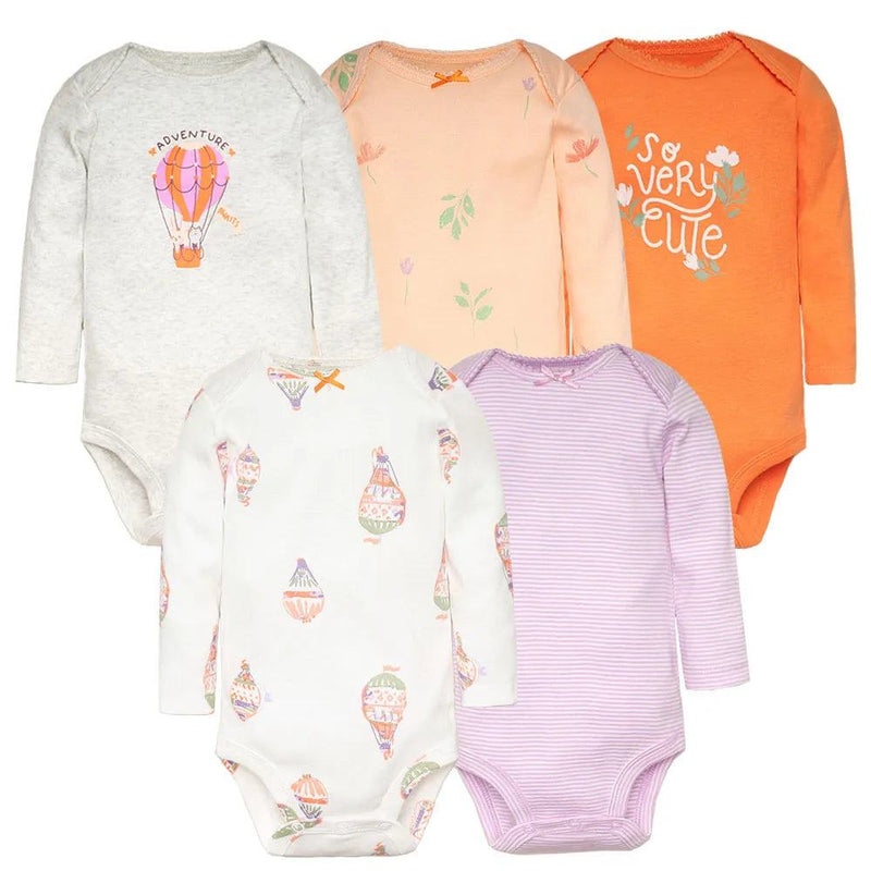 5PCS/LOT Cotton Baby Bodysuits Unisex Infant Jumpsuit Fashion Baby Boys Girls Clothes Long Sleeve Newborn Baby Clothing Set - PST PS Tradings