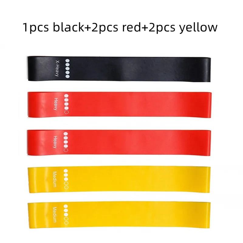 5Pcs/Set Yoga Resistance Rubber Bands Bodybuilding Elastic Bands Pilates Exercise Workout Bands Expander Belt Fitness Equipment - PST PS Tradings