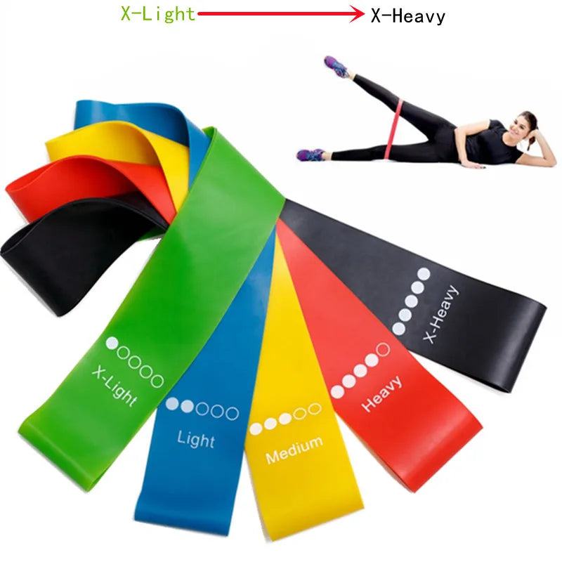 5Pcs/Set Yoga Resistance Rubber Bands Bodybuilding Elastic Bands Pilates Exercise Workout Bands Expander Belt Fitness Equipment - PST PS Tradings