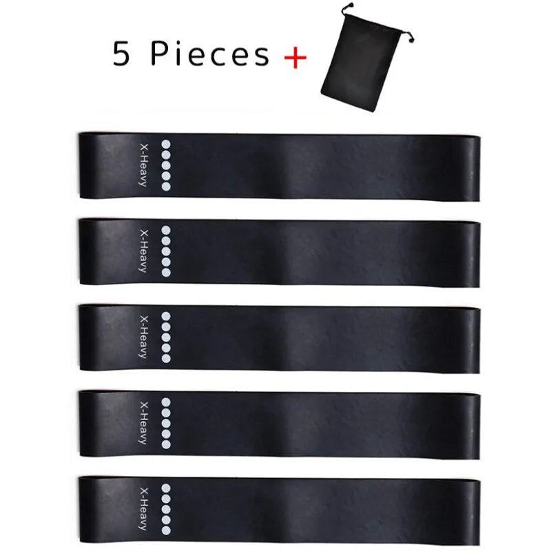 5Pcs/Set Yoga Resistance Rubber Bands Bodybuilding Elastic Bands Pilates Exercise Workout Bands Expander Belt Fitness Equipment - PST PS Tradings