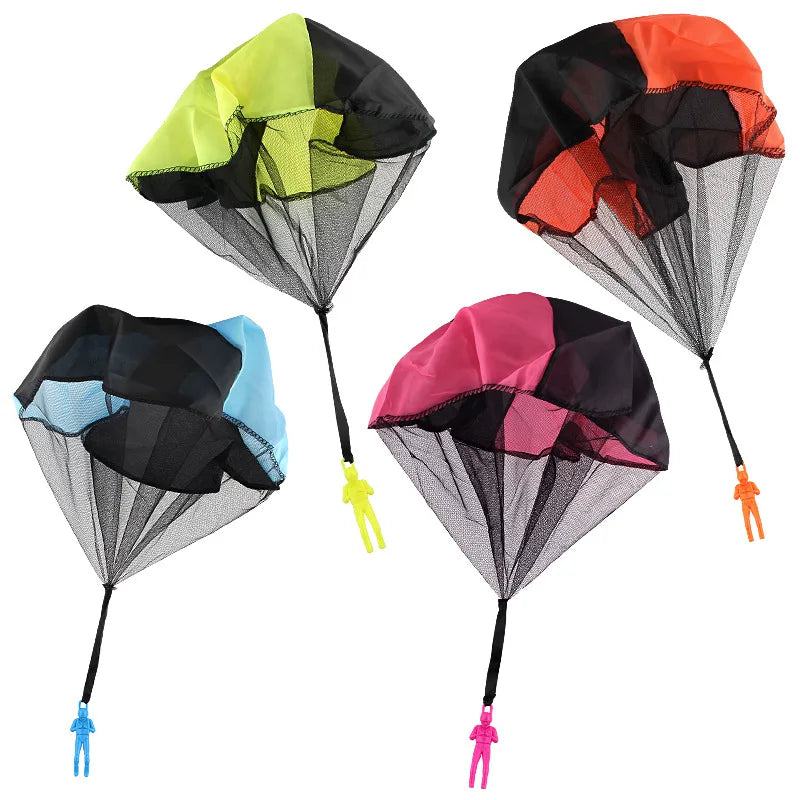 5Set Kids Hand Throwing Parachute Toy For Children's Educational Parachute With Figure Soldier Outdoor Fun Sports Play Game