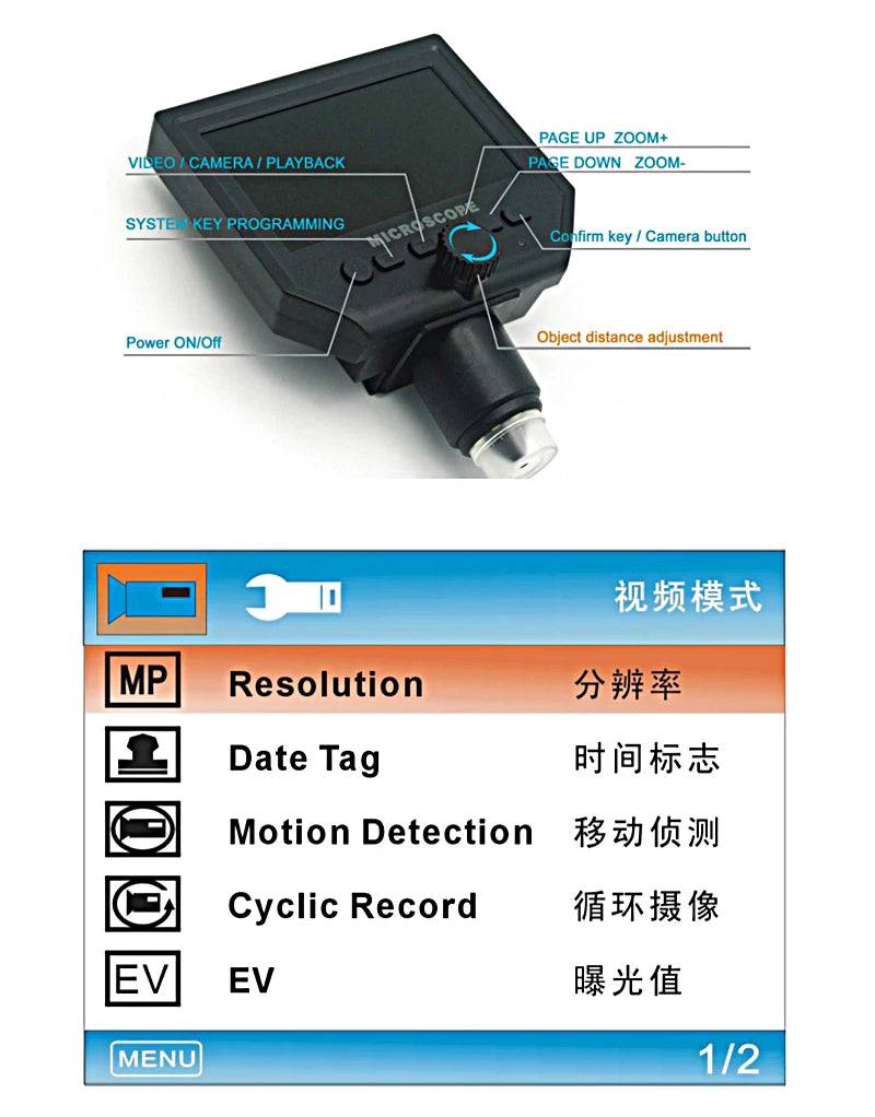 600X  digital microscope electronic video microscope 4.3 inch HD LCD soldering microscope  phone repair Magnifier - Property & Safety Tradings