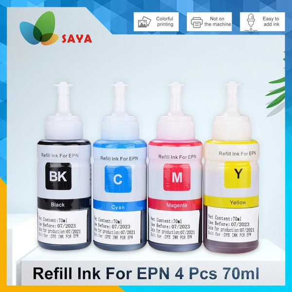 664 Refill dye ink For Epson L100 L110 L210 L120 L220 L310 L355 L362 L366 L365 L380 L486 L800 L805 L810 ET-2650 Printer 4 Colors - PST PS Tradings