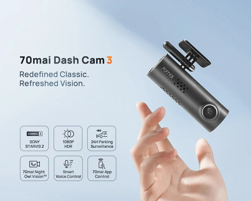 70mai Smart Dash Cam 3 M200 Voice Control 1080P 130FOV Wifi 70mai Car DVR Car Recorder Auto Recorder Wifi Parking Monitori - PST PS Tradings