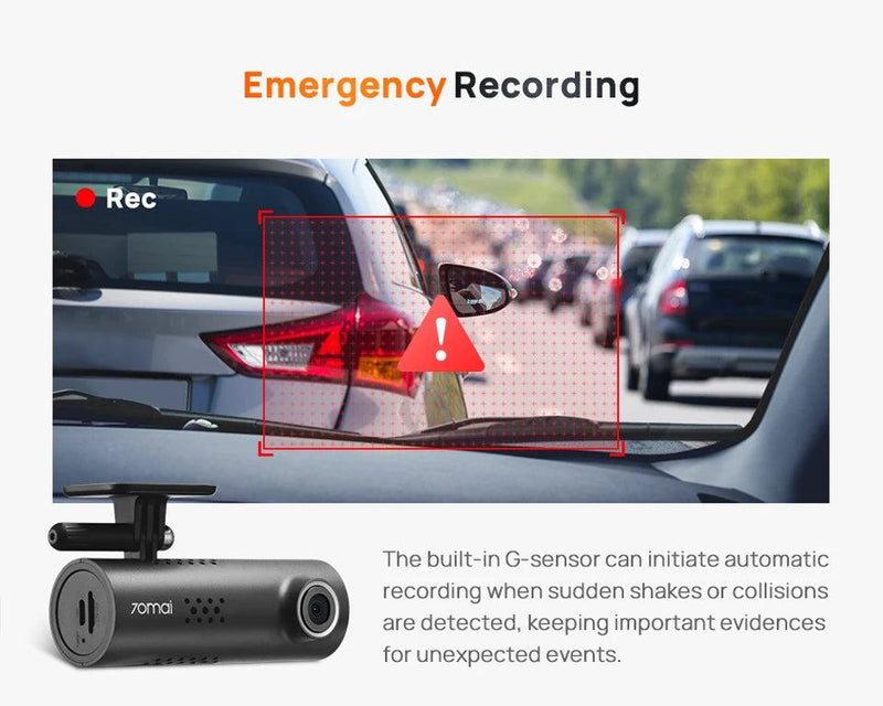 70mai Smart Dash Cam 3 M200 Voice Control 1080P 130FOV Wifi 70mai Car DVR Car Recorder Auto Recorder Wifi Parking Monitori - PST PS Tradings