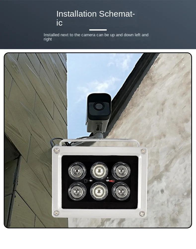 850nm 6 LED IR Lights 850nm IR Night Vision CCTV Security Camera Fill Light IR Illuminators Infrared Lamp - PST PS Tradings