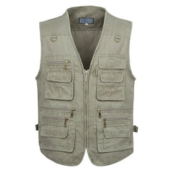 8XL 9XL 10XL New Male Casual Summer Big Size Cotton Sleeveless Vest With Many 16 Pockets Men Multi Pocket Photograph Waistcoat