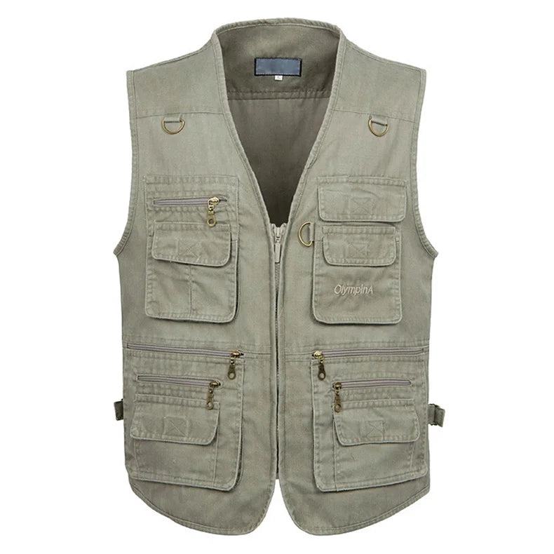 8XL 9XL 10XL New Male Casual Summer Big Size Cotton Sleeveless Vest With Many 16 Pockets Men Multi Pocket Photograph Waistcoat