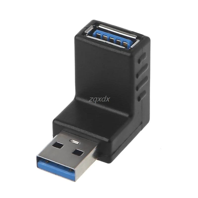 90 Degree Left Right Angled USB 3.0 A Male To Female Adapter Connector For Laptop PC   Drop ship