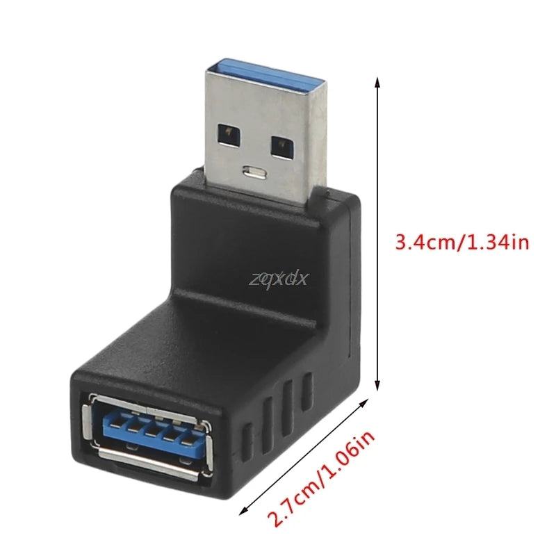 90 Degree Left Right Angled USB 3.0 A Male To Female Adapter Connector For Laptop PC   Drop ship