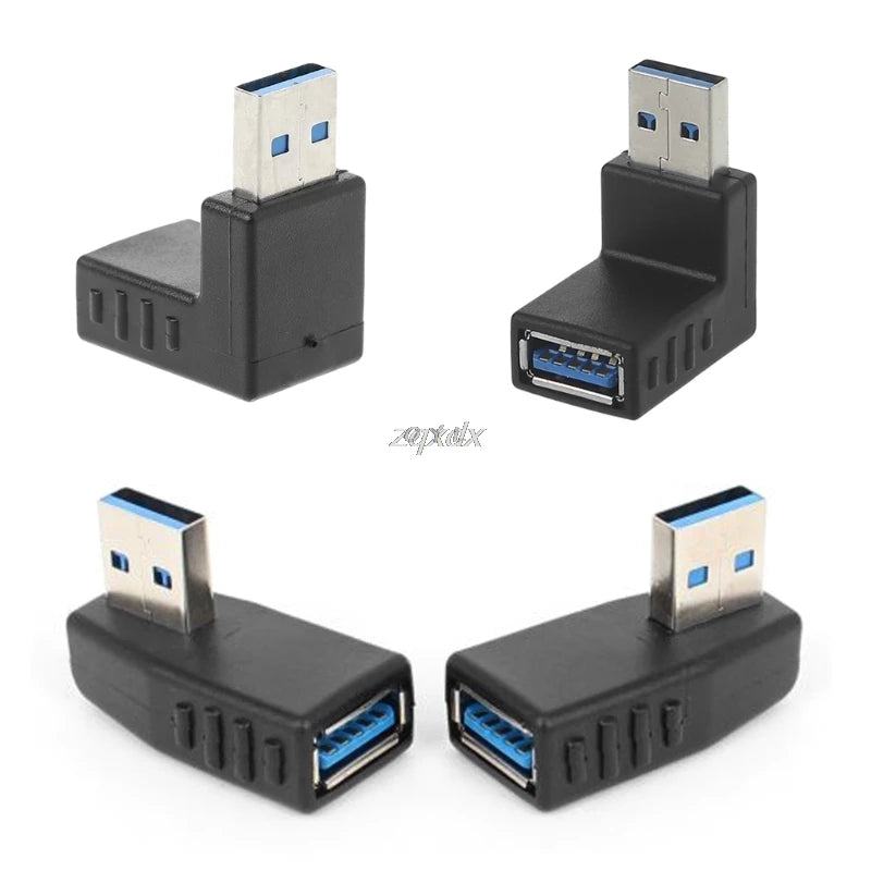 90 Degree Left Right Angled USB 3.0 A Male To Female Adapter Connector For Laptop PC   Drop ship