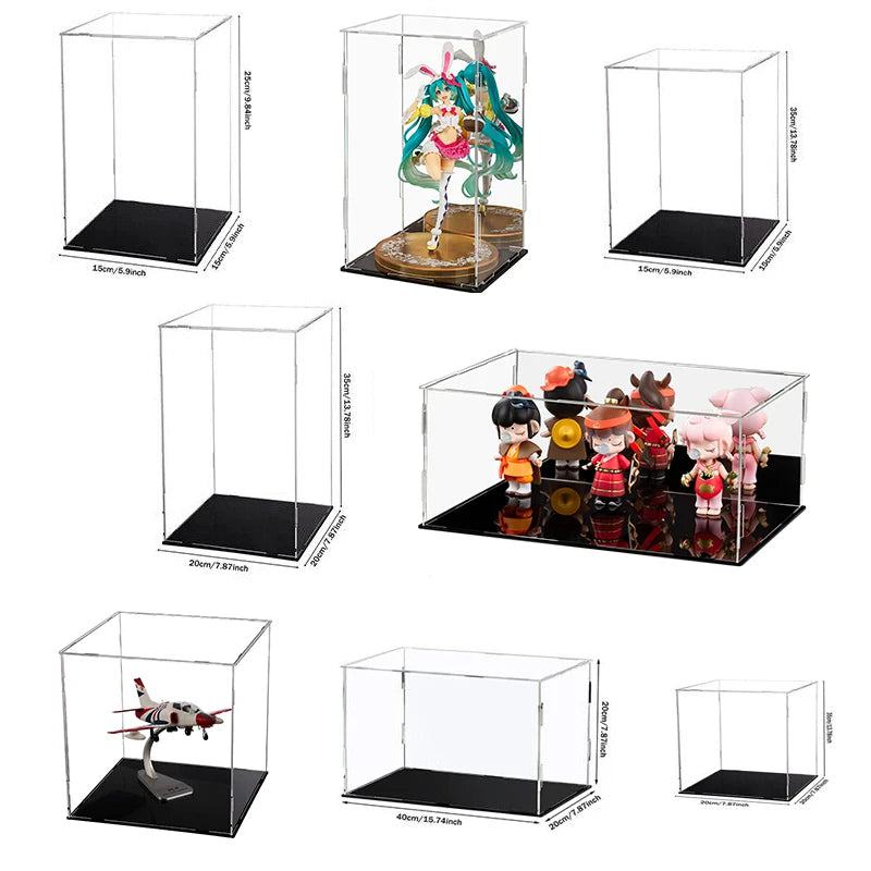 Acrylic Display Case Plastic Box Cube Storage Box Clear Small Assemble Dustproof Showcase for Collectibles Items,Dolls,Car Model - PST PS Tradings