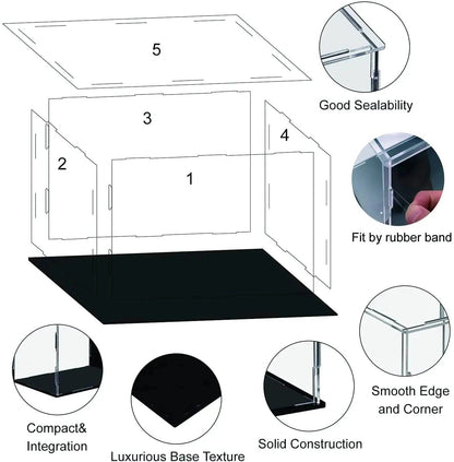 Acrylic Display Case Plastic Box Cube Storage Box Clear Small Assemble Dustproof Showcase for Collectibles Items,Dolls,Car Model - PST PS Tradings