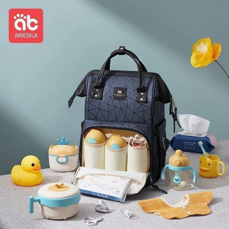 AIBEDILA Mommy Bag Waterproof USB Large-capacity Baby Backpack Female Mommy Outting Bag Mummy Bag Baby Bags for Mom Diaper Nappy - PST PS Tradings