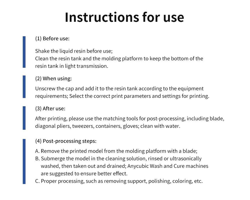ANYCUBIC 2pcs/lot 405nm Water Washable Resin For LCD 3D Printer Liquid Photopolymer Resin 3D Printing Material 1kg/bottle