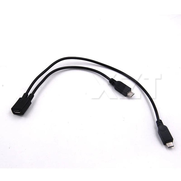 AT 1PCS Micro USB 2.0 Splitter Y 1 Female to 2 Male Data Charge Cable Extension Cord For phone High Quality sync data cable - PST PS Tradings