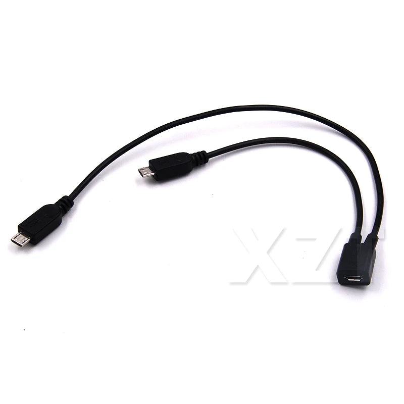 AT 1PCS Micro USB 2.0 Splitter Y 1 Female to 2 Male Data Charge Cable Extension Cord For phone High Quality sync data cable - PST PS Tradings