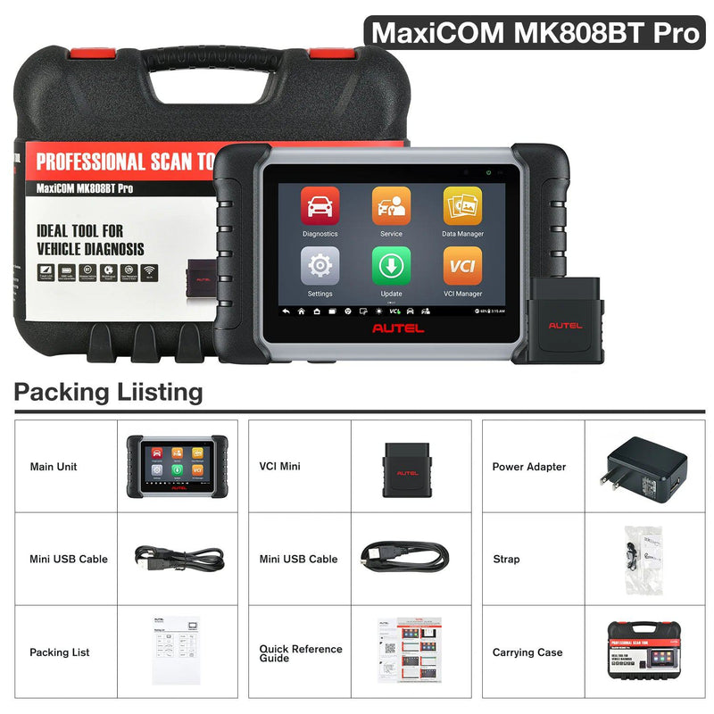 Autel MaxiCOM MK808BT Pro OBD2 Scanner Car Diagnostic Tools Code Reader With Active Test, All System Diagnosis, 28+Services - PST PS Tradings