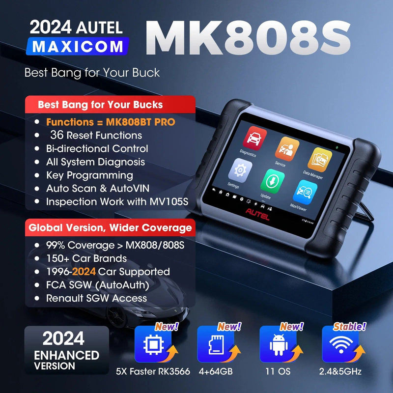 Autel MaxiCOM MK808S OBD2 Scanner Automotivo Car Diagnostic Tool OBD 2 Scanner Active Test Code Reader Key Coding Tool - PST PS Tradings