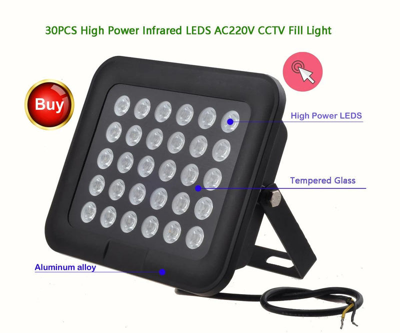 AZISHN CCTV LEDS 4 array IR led illuminator Light IR Infrared waterproof Night Vision CCTV Fill Light For CCTV Camera ip camera - PST PS Tradings