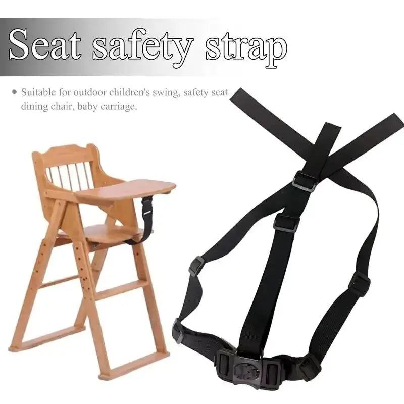 Baby Dining High Chair Safety Belt Baby Feeding Chair Belt Strap 3 Point Baby Safety Belt Fixed Baby Stroller Seat Harness Belt - PST PS Tradings