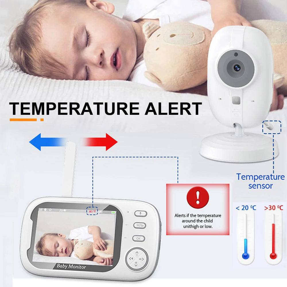 Baby Monitor With Camera 3.5 inch LCD Electronic Babysitter 2 Way Audio Night Vision Video Baby Nanny Radio Better than VB603 - Property & Safety Tradings