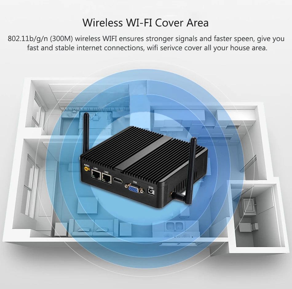 BEBEPC Fanless Industrial Mini j6412 j4125 i5 4200U 5200U Dual LAN RS232 Win10/11 Pro Linux Ubuntu WIFI Desktop Computer Home pc