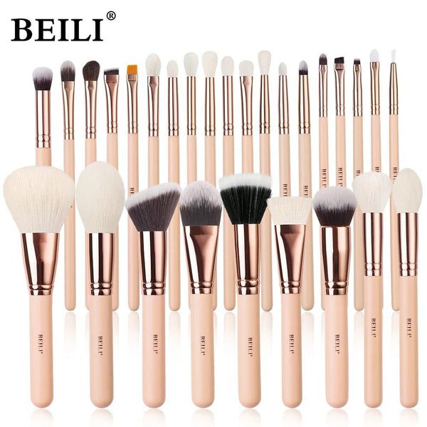 BEILI Pink Makeup Brushes High Quality Powder Foundation Blush Eyeshadow Make Up Brush Set  Natural Hair косметика - PST PS Tradings