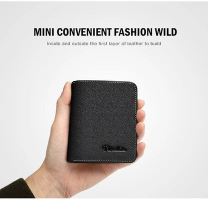 BISON DENIM Men Wallets Black Genuine Leather Purse For Men Business Card Holder Men's Wallet Mini N4429 - PST PS Tradings