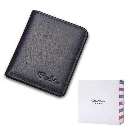 BISON DENIM Men Wallets Black Genuine Leather Purse For Men Business Card Holder Men's Wallet Mini N4429 - PST PS Tradings