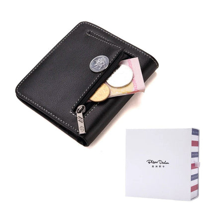 BISON DENIM Men Wallets Black Genuine Leather Purse For Men Business Card Holder Men's Wallet Mini N4429 - PST PS Tradings