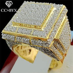 CC Rings For Men Luxury Fashion Jewelry Gold Plated Cubic Zirconia Bridegroom Wedding Engagement Party Gift CC2104 - PST PS Tradings