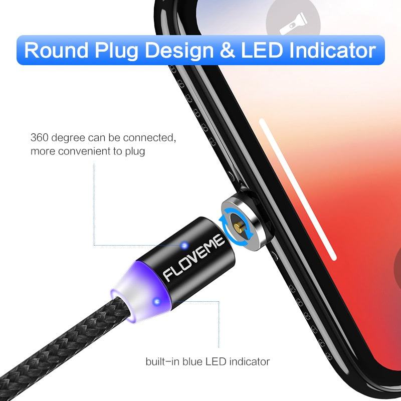 1M Magnetic Design Micro USB Charging Cable