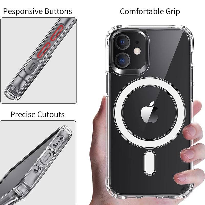 12 Magnetic Phone Case Anti-drop Transparent Protective Cover - Property & Safety Tradings