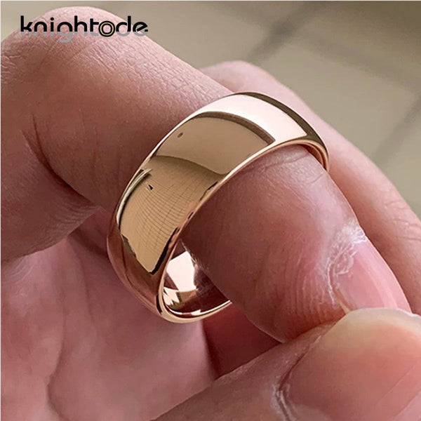 Classic Rose Gold Color Tungsten Wedding Ring For Women Men Carbide Engagement Band Dome Polished Finish Width 8mm 6mm - PST PS Tradings