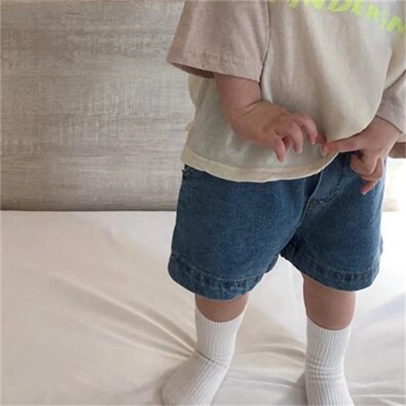 Clearance 80cm 2278C Children Pants Denim Short Summer Korean Children's Simple Casual Denim Shorts - PST PS Tradings