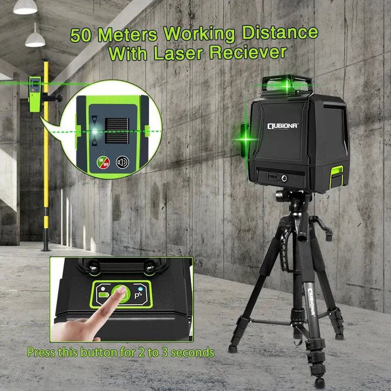 Clubiona CE Certificated 3D New ABS and PC Shell Shockproof Lines Laser Level with 5200mah BATTERY Work Separately Laser Lines Property & Safety Tradings