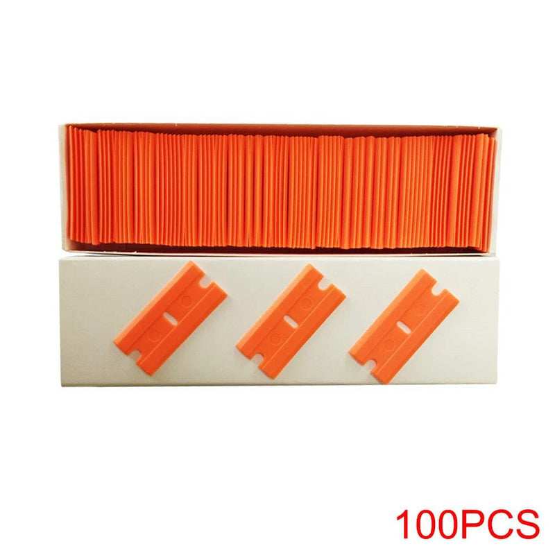 CNGZSY 100pcs Razor Blades Safety Scraper Glue Knife Glass Cleaner Replacement Carbon Steel Blade Ceramic Car Labels Remover E13 - PST PS Tradings