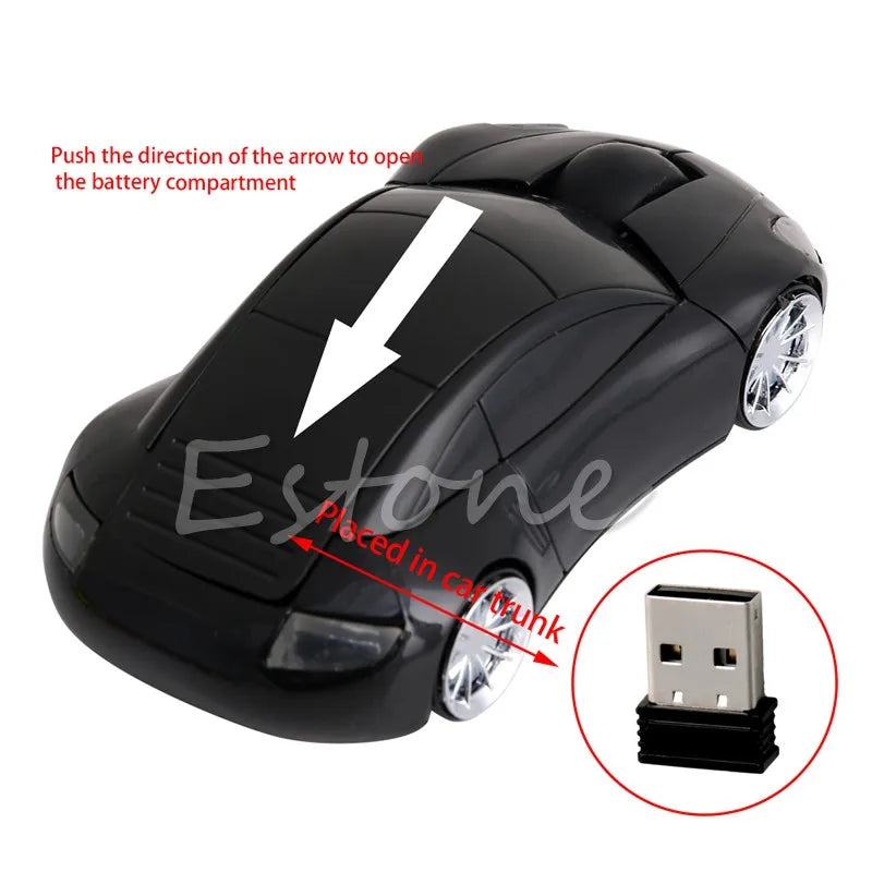 Computer Accessories 2.4GHz 3D Optical Wireless Mouse Mice Car Shape Receiver USB For PC Laptop - PST PS Tradings